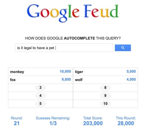 Fun Way To Kill Time Gd ll 56% googlefeud.games Google Feud Random