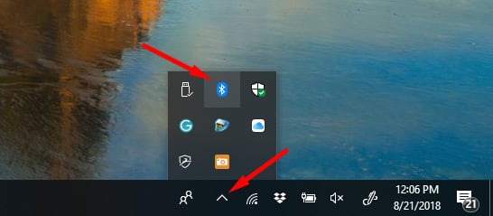 Bluetooth button on Windows 10