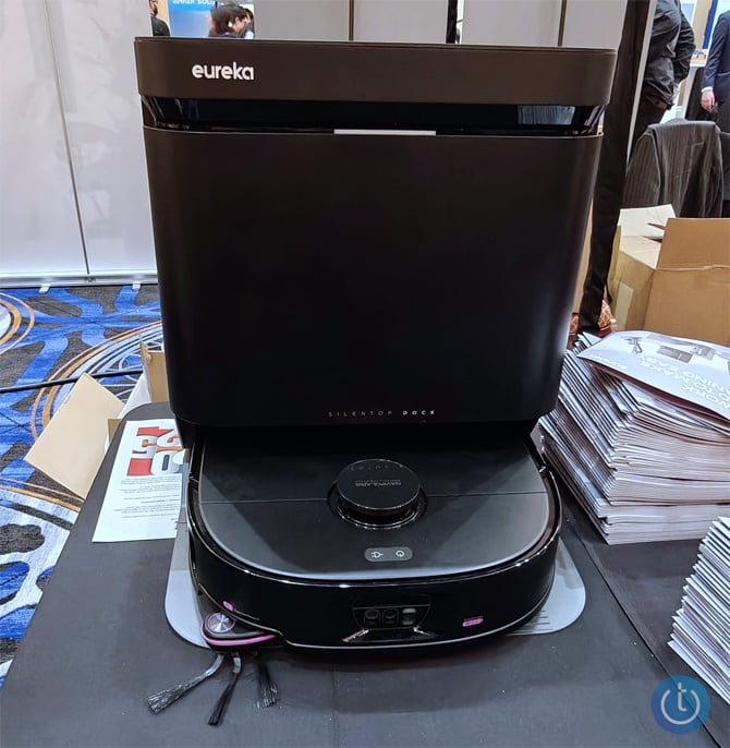 Eureka J15 Max Ultra in its base on a table