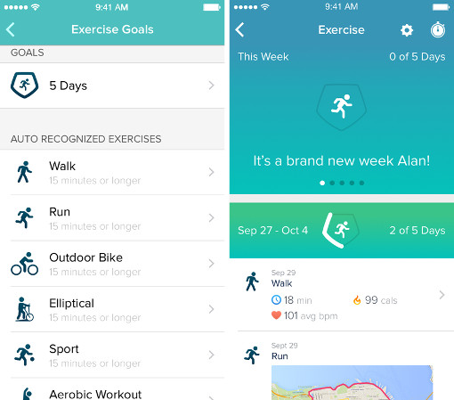 fitbit exercise tracking