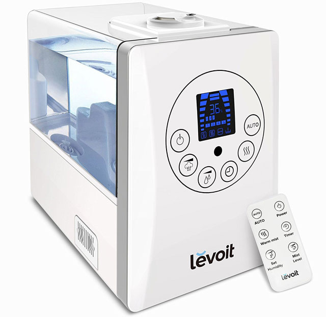 For dry air: Levoit LV600HH Cool/Warm Mist Humidifier