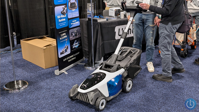 The Litheli EasySurge Lawn Mower is demonstrated at CES 2025