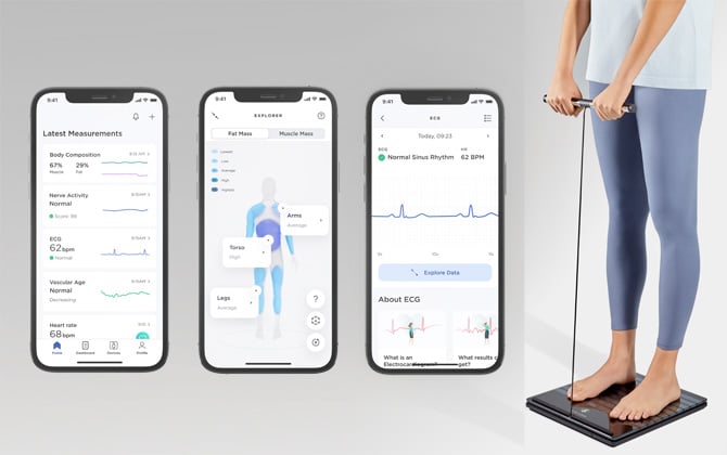 Withings' Body Scan scale can measure the composition of different