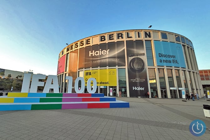 IFA 100 sign outside of the exhibit halls.