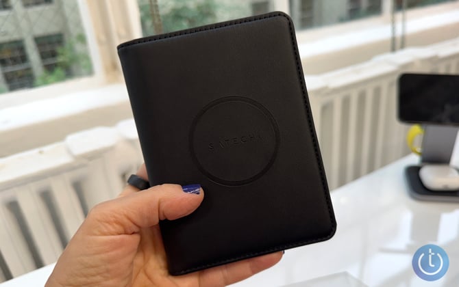 The Satechi Passport Holder is shown from the back