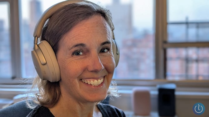 Suzanne Kantra wearing Bose QuietComfort Headphones