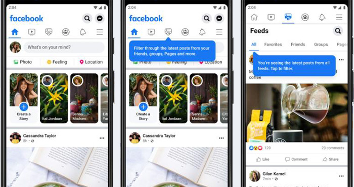 Facebook launches new Feeds and Home tabs on its app