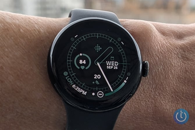 Google Pixel Watch 2 is worn on a wrist.