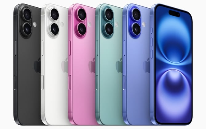 The iPhone 16 in various colors