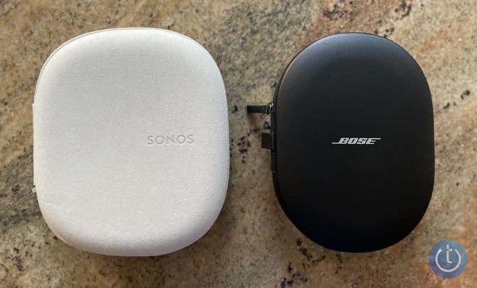 Sonos Ace case on the left with the Bose QC Ultra case on the right.